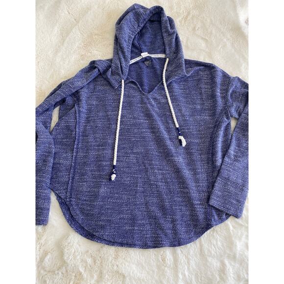 Roxy Boho Surf Open Neck Drawstring Hooded Scoop Hem Sz‎ M - Picture 3 of 10